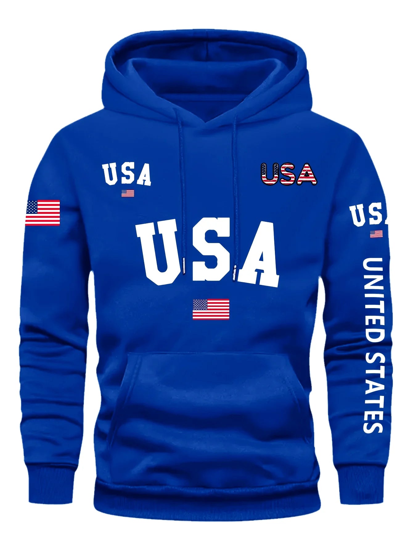 Hooded Sweatshirt with Fleece, Men'S Casual, Versatile, Fashionable, Trendy Brand Pullover Hoodie