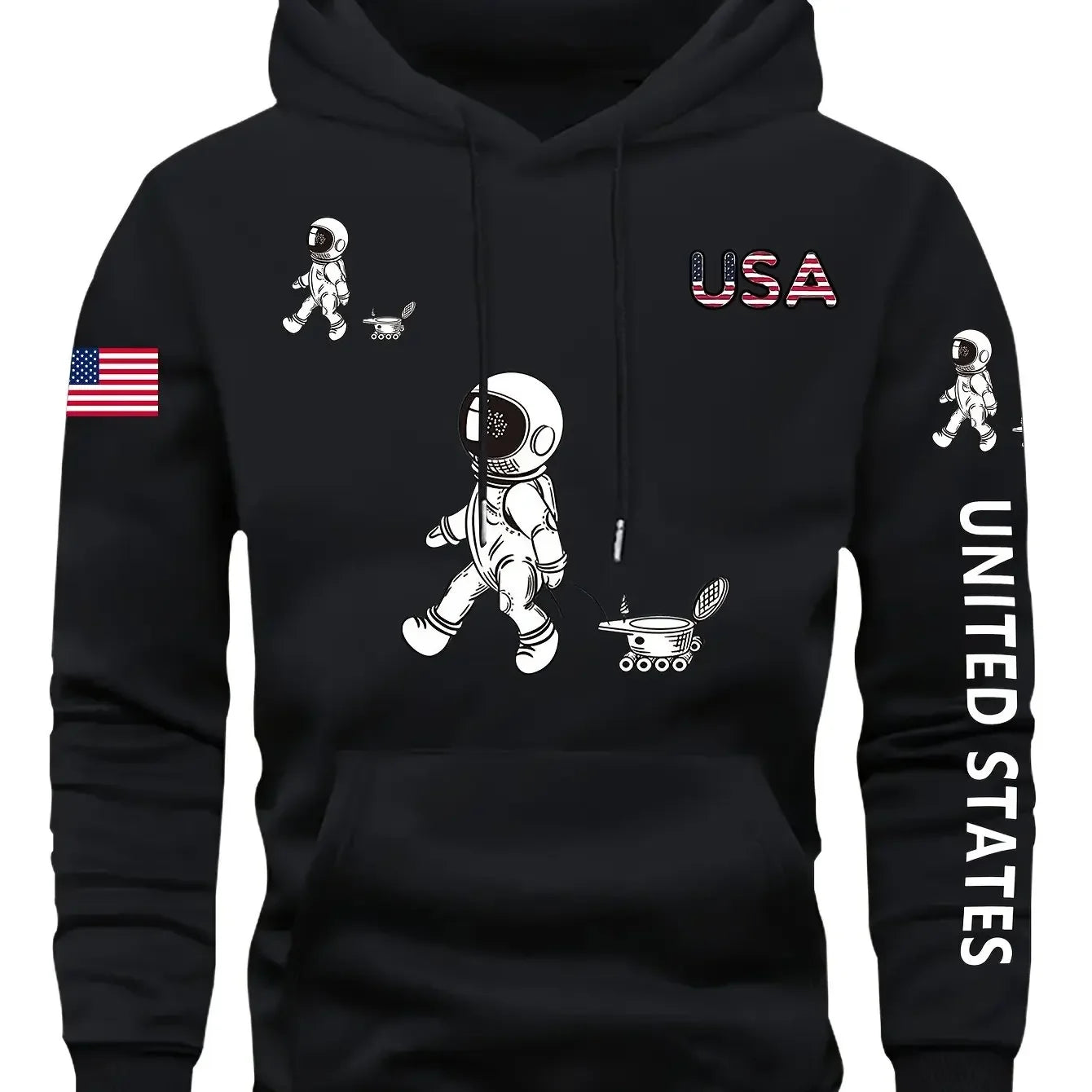 Hooded Sweatshirt with Fleece Men'S Casual Versatile FashionableTrendy Brand Pullover Hoodie