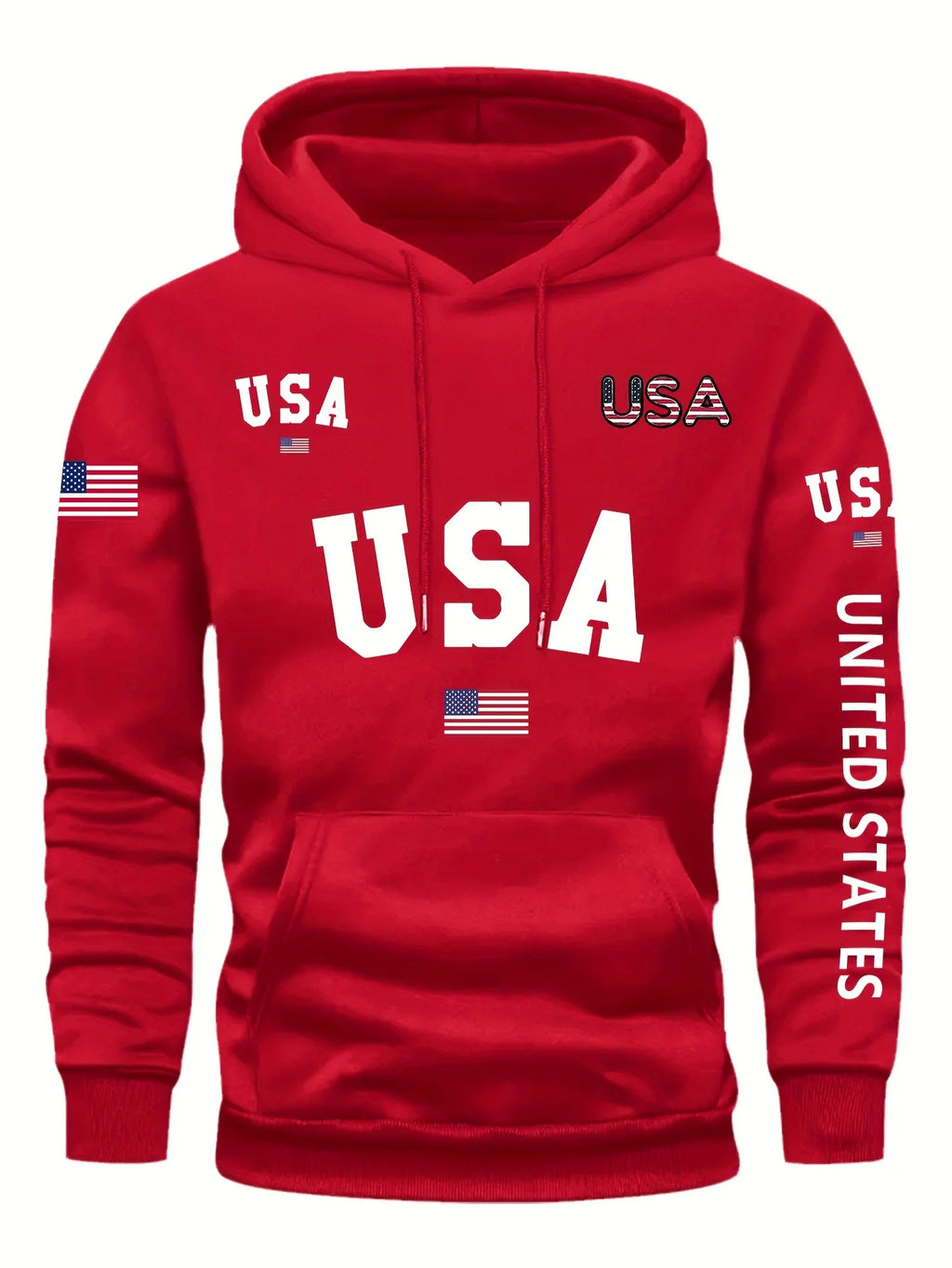 Hooded Sweatshirt with Fleece, Men'S Casual, Versatile, Fashionable, Trendy Brand Pullover Hoodie