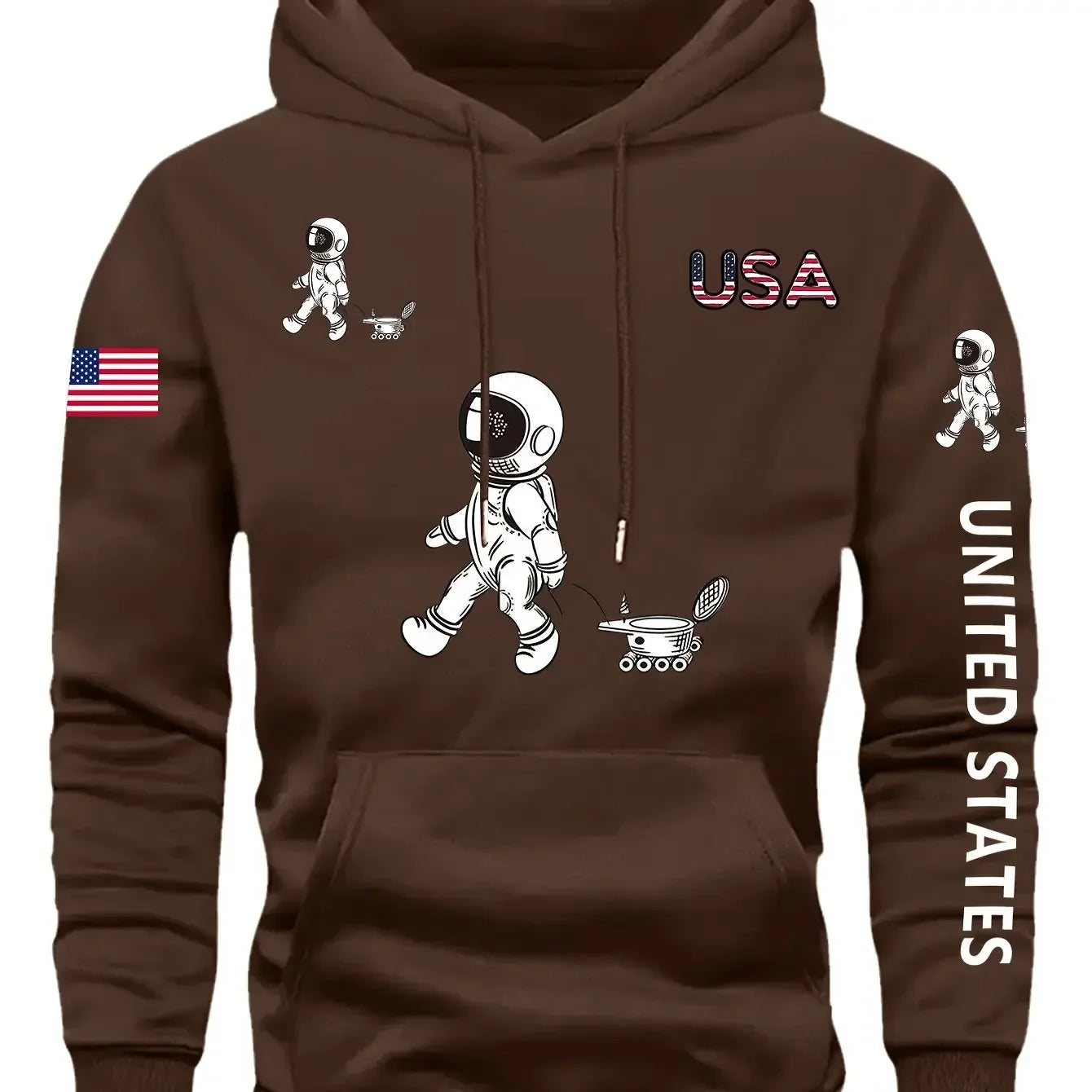 Hooded Sweatshirt with Fleece Men'S Casual Versatile FashionableTrendy Brand Pullover Hoodie