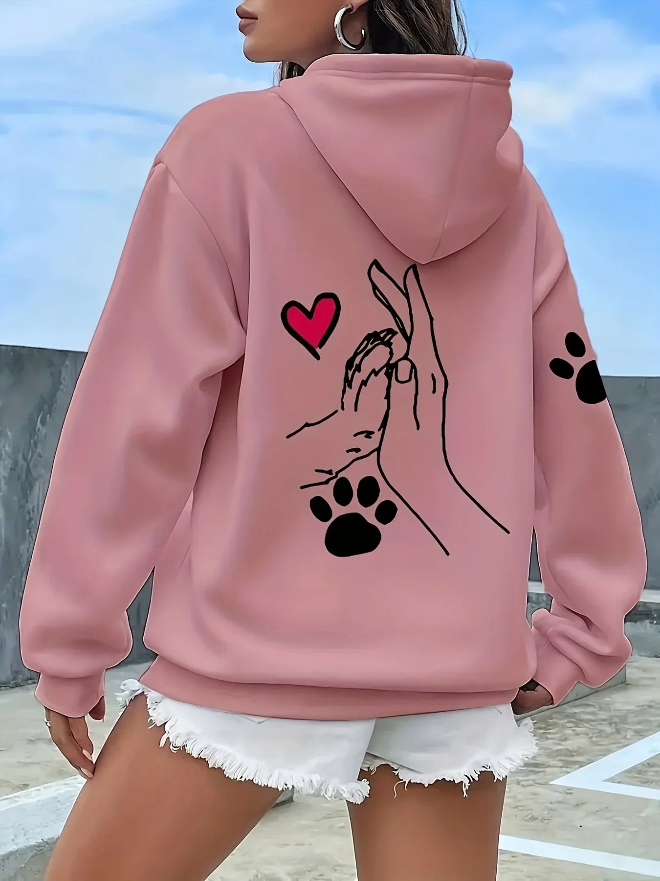 Hoodie new American style fun simple print, perfect choice for autumn and winter seasons, casual wear for men and women