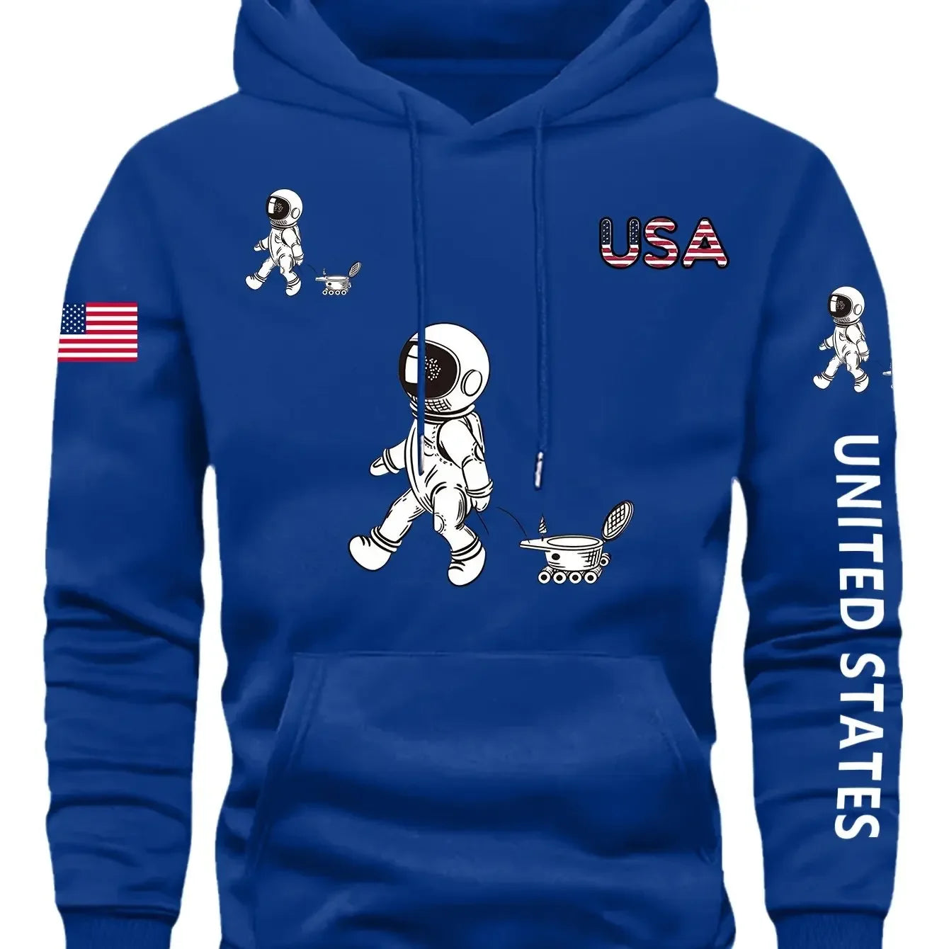 Hooded Sweatshirt with Fleece Men'S Casual Versatile FashionableTrendy Brand Pullover Hoodie