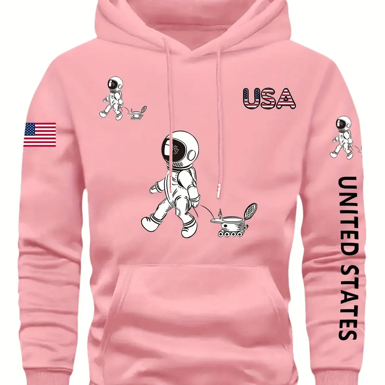 Hooded Sweatshirt with Fleece Men'S Casual Versatile FashionableTrendy Brand Pullover Hoodie