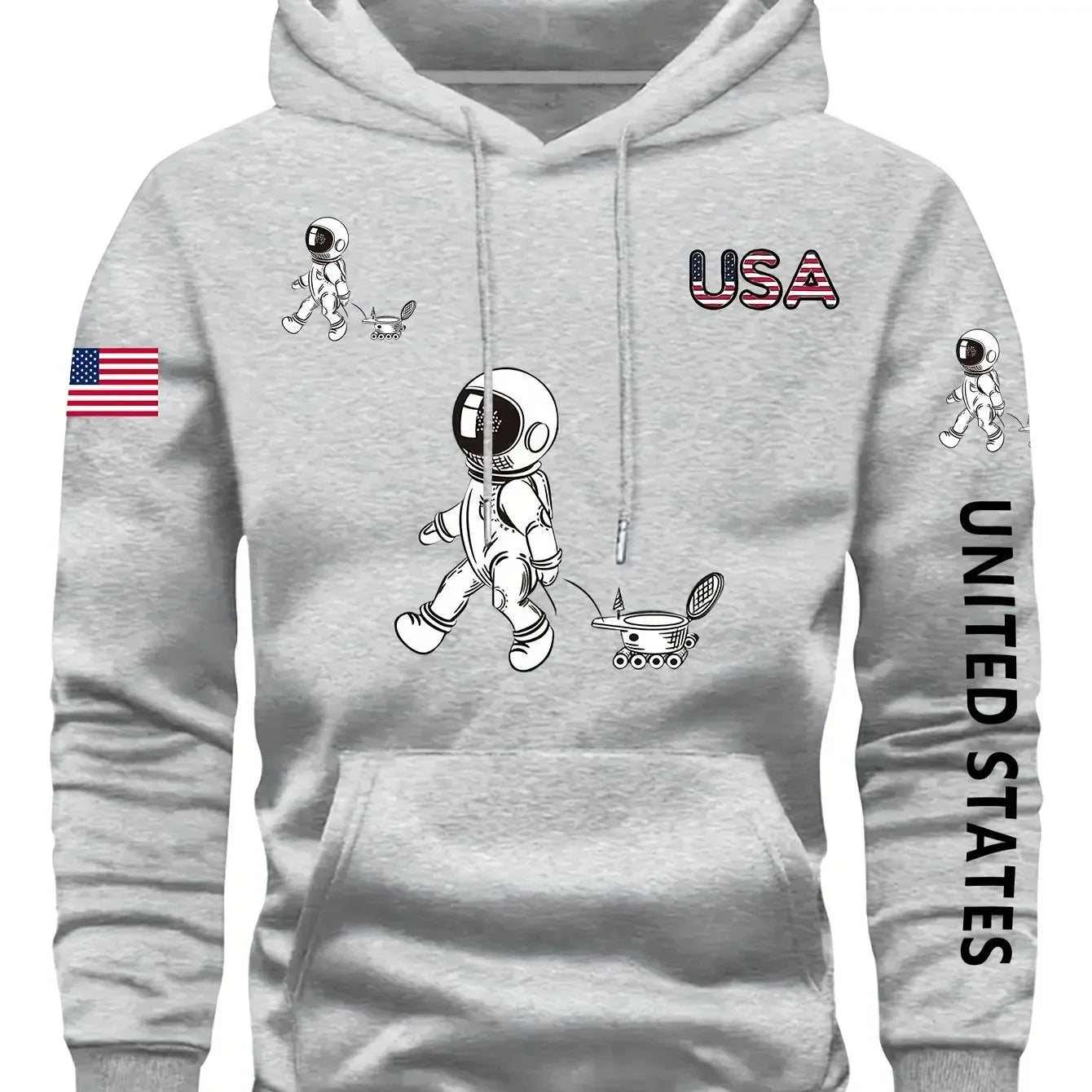 Hooded Sweatshirt with Fleece Men'S Casual Versatile FashionableTrendy Brand Pullover Hoodie