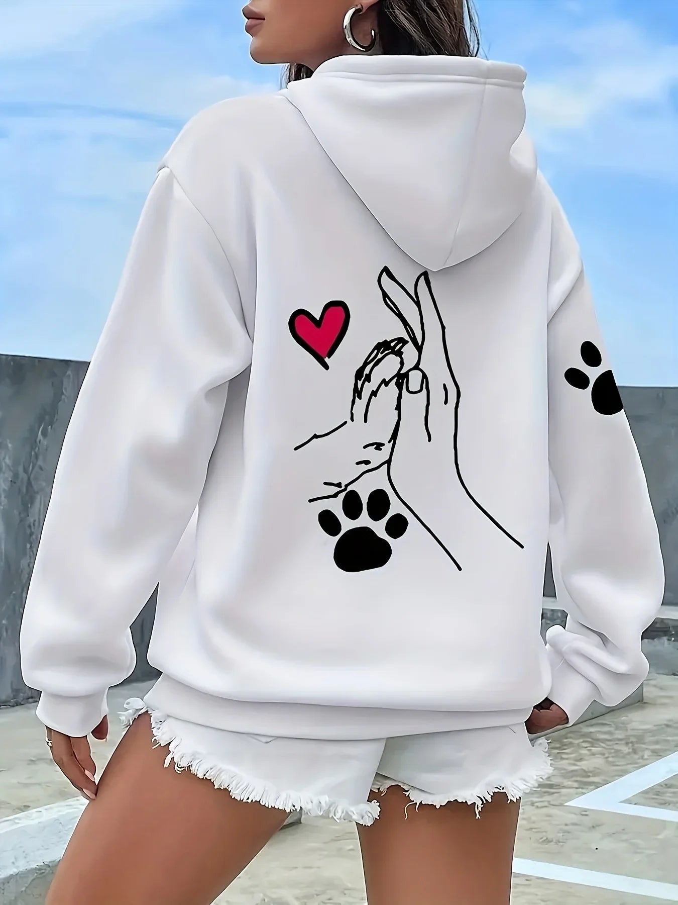 Hoodie new American style fun simple print, perfect choice for autumn and winter seasons, casual wear for men and women