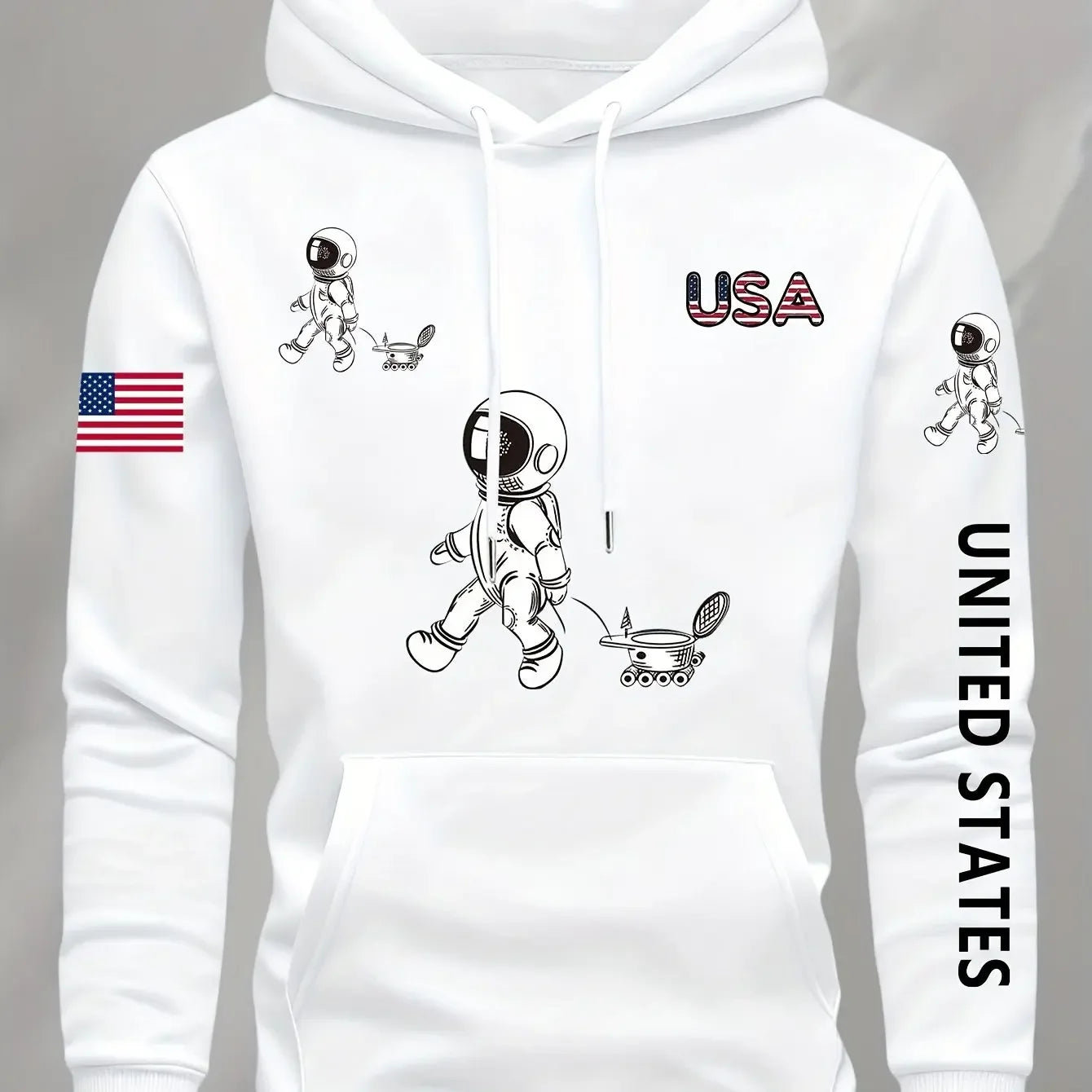 Hooded Sweatshirt with Fleece Men'S Casual Versatile FashionableTrendy Brand Pullover Hoodie