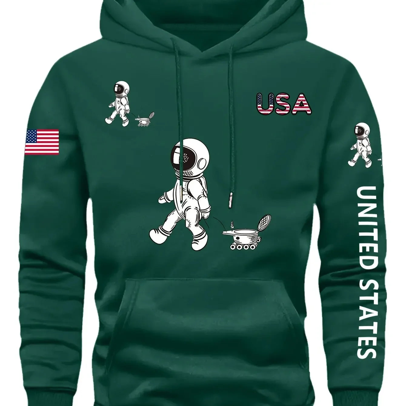 Hooded Sweatshirt with Fleece Men'S Casual Versatile FashionableTrendy Brand Pullover Hoodie