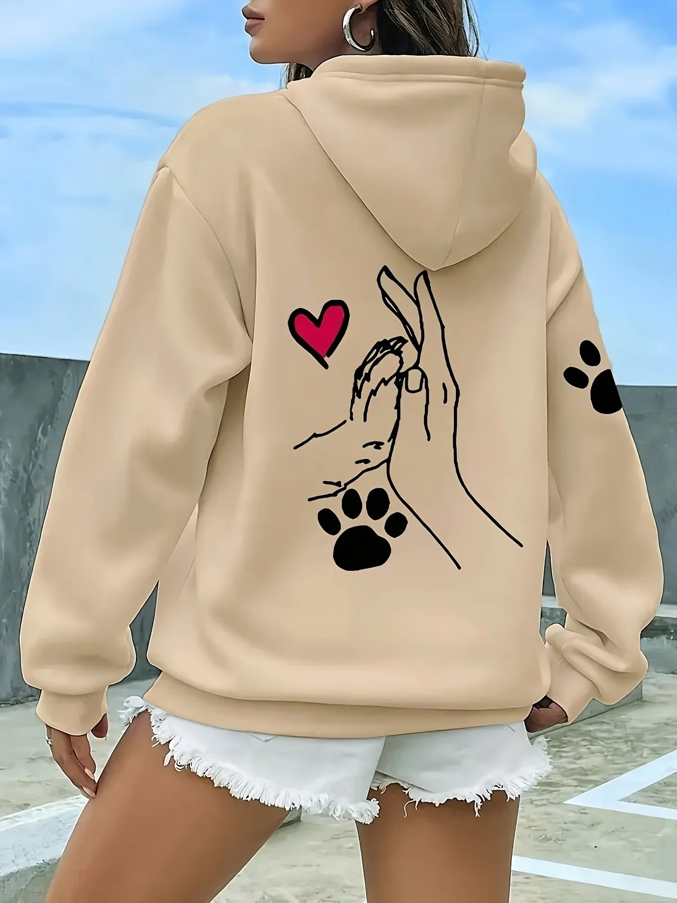 Hoodie new American style fun simple print, perfect choice for autumn and winter seasons, casual wear for men and women