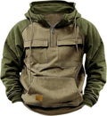 Men's Casual Hooded Sweatshirt Autumn Winter Fashionable Loose Workwear Multiple Pockets Youthful Design Long-Sleeved Hoodie